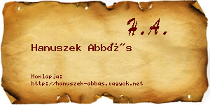 Hanuszek Abbás névjegykártya